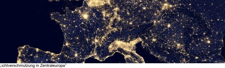 Lichtverschmutzung in Zentraleuropa